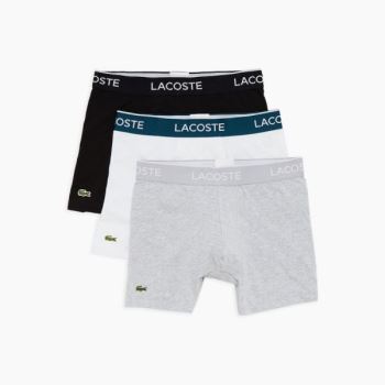 Lacoste Pack of 3 Boxer Briefs - Slipy Pánské Černé / Bílé / Šedé | CZ-Fh3H1d